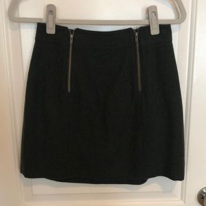 Green Wool Madewell Skirt with Zippers